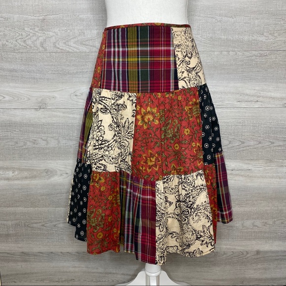 American Living Dresses & Skirts - Patchwork American Living  Cotton Skirt Size 16
